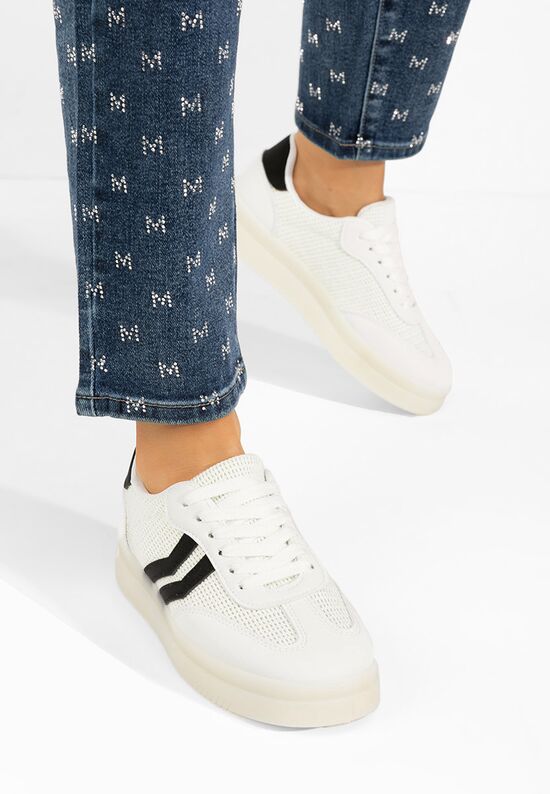 Sneakers γυναικεια Amylana λευκά, Μέγεθος: 36- zapatos