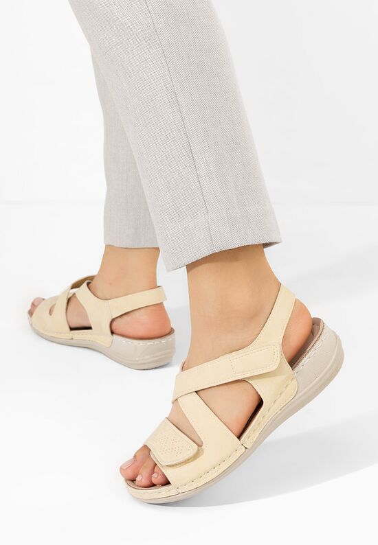 Aνατομικά πεδιλα Lastisa μπεζ, Μέγεθος: 39- zapatos