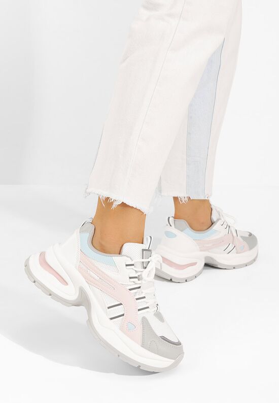 Sneakers με πλατφόρμα Jenniffer V2 λευκά, Μέγεθος: 40- zapatos