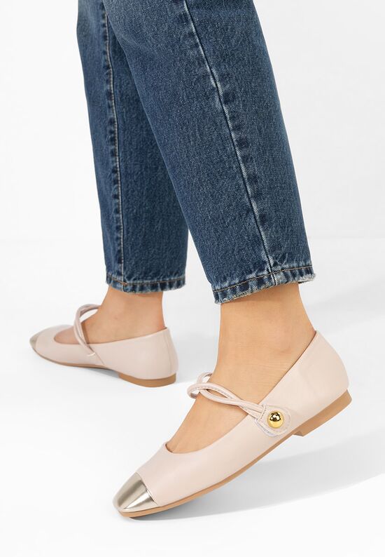 Γυναικείες μπαλαρίνες Agapia μπεζi, Μέγεθος: 38- zapatos