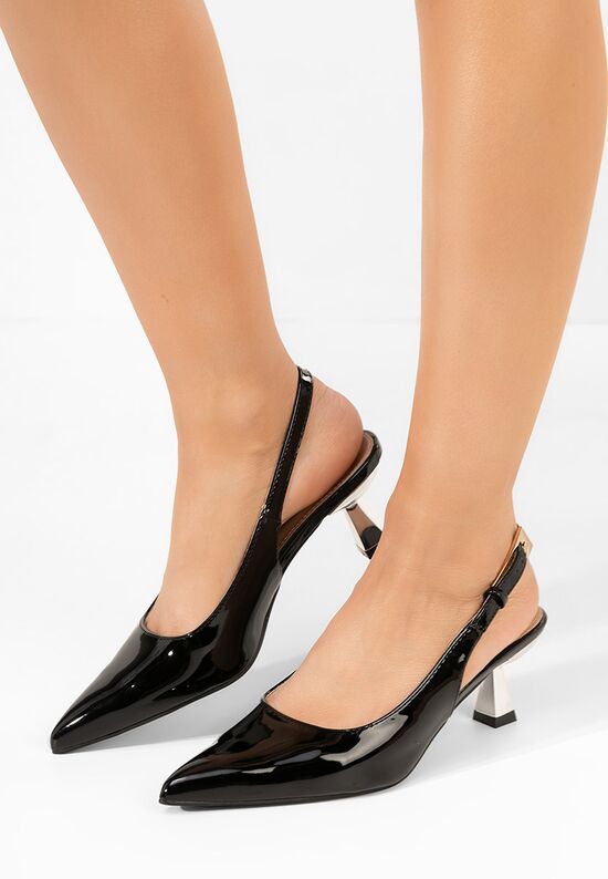 Γόβες slingback Ayako μαύρα, Μέγεθος: 37- zapatos