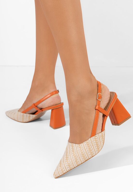 Γόβες slingback Monnyca V3 μπεζ, Μέγεθος: 41- zapatos