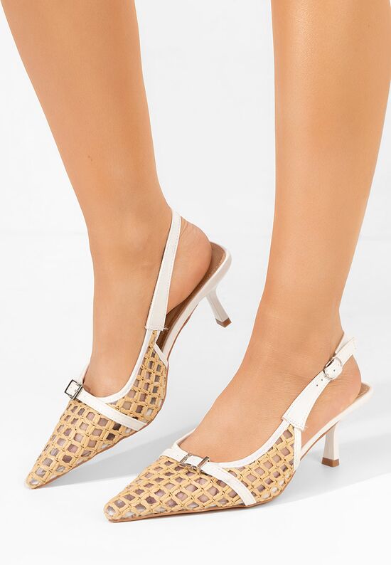 Γόβες slingback Laine V2 μπεζ, Μέγεθος: 39- zapatos