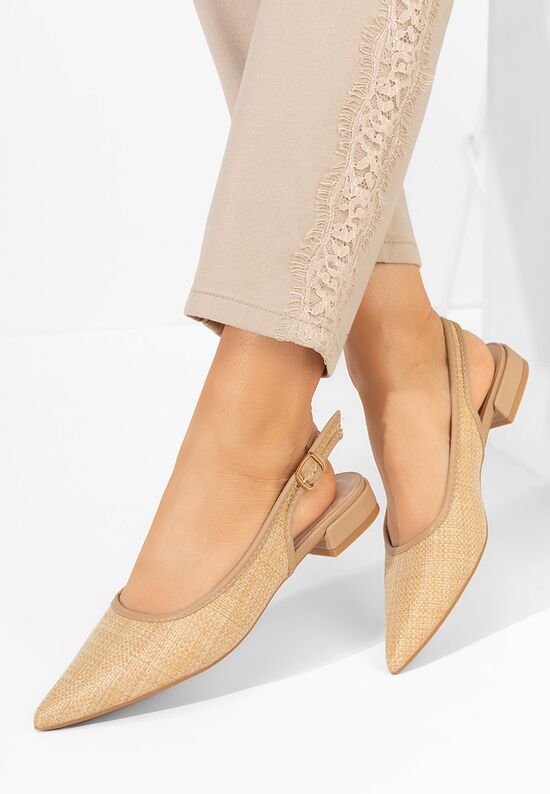 Γόβες slingback Kattina χακι, Μέγεθος: 38- zapatos