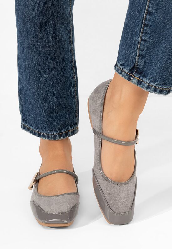 Γυναικείες μπαλαρίνες Melyda γκρι, Μέγεθος: 37- zapatos