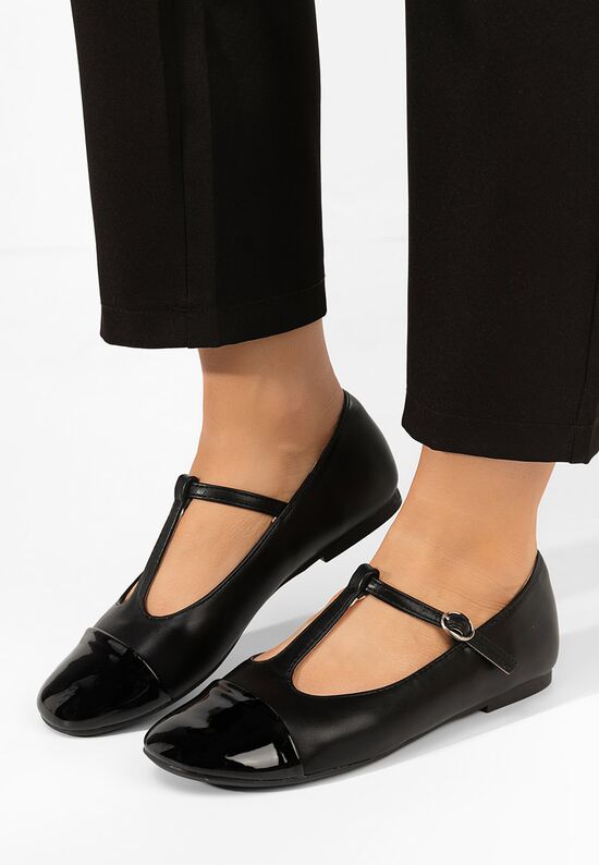 Γυναικείες μπαλαρίνες Nubina μαύρα, Μέγεθος: 37- zapatos