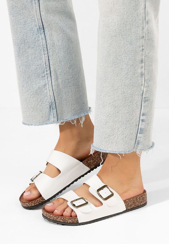 Παντόφλες γυναικειεσ Janeti λευκά, Μέγεθος: 38- zapatos