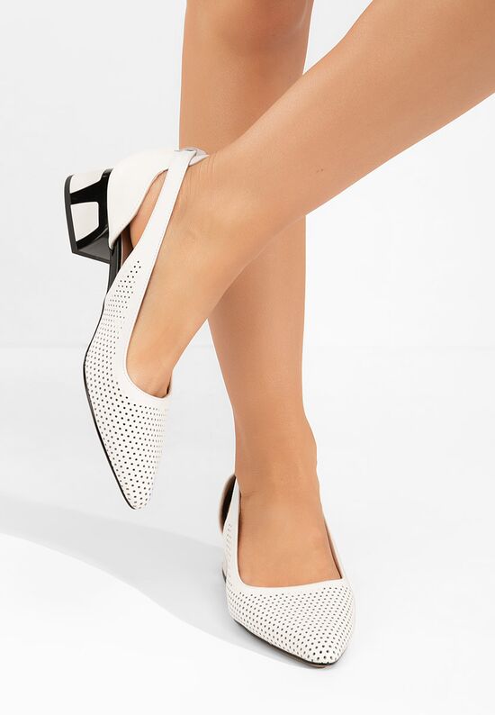 Γόβες με χαμηλό τακούνι Rehise λευκά, Μέγεθος: 40- zapatos