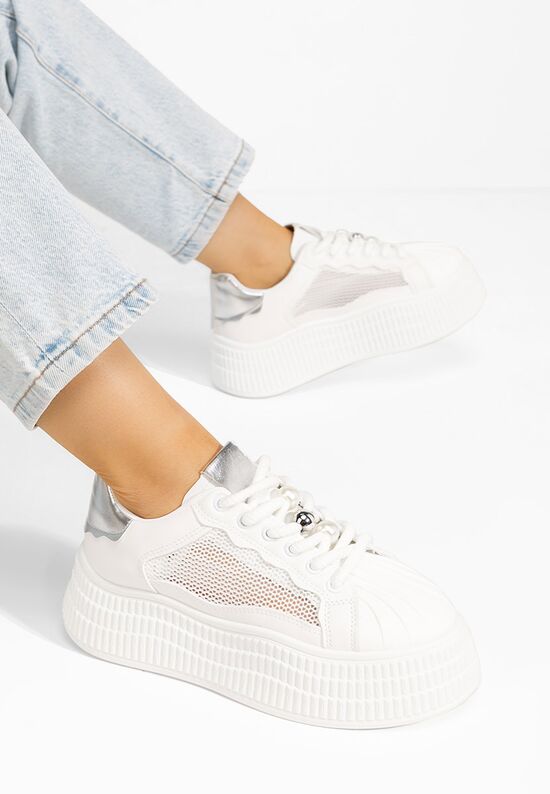 Sneakers με πλατφόρμα Particia V2 λευκά, Μέγεθος: 38- zapatos