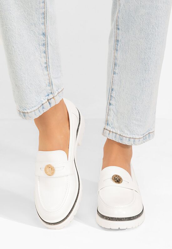 Loafers γυναικεια Sharyana λευκά, Μέγεθος: 36- zapatos