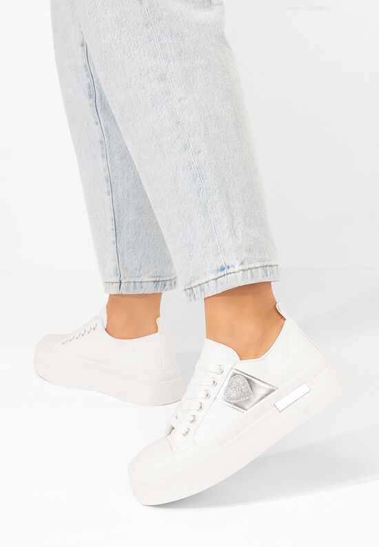 Sneakers με πλατφόρμα Anasty λευκά, Μέγεθος: 39- zapatos