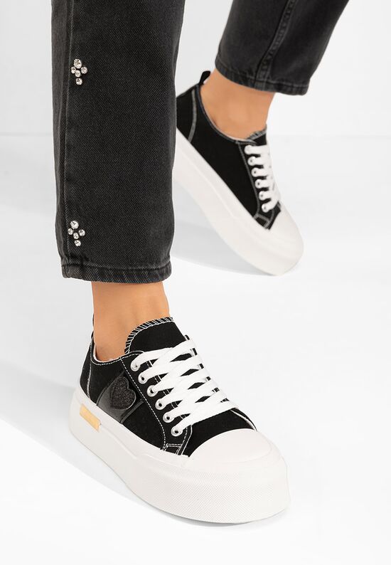 Sneakers με πλατφόρμα Anasty μαύρα, Μέγεθος: 39- zapatos