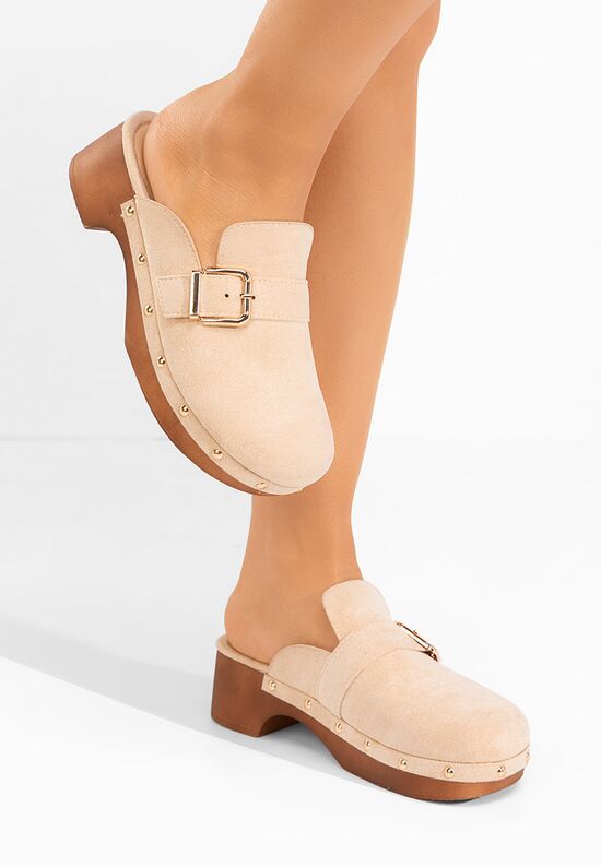 Mules γυναικεια Advika V2 μπεζ, Μέγεθος: 39- zapatos