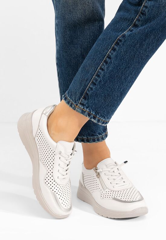 Sneakers γυναικεια Vernisa λευκά, Μέγεθος: 37- zapatos