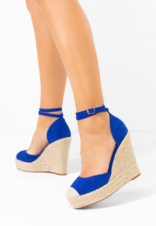 Πέδιλα πλατφόρμες Saniza V4 μπλε, Μέγεθος: 35- zapatos