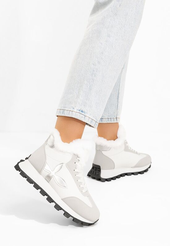 Χειμερινά sneakers γυναικεια Ozia λευκά, Μέγεθος: 38- zapatos
