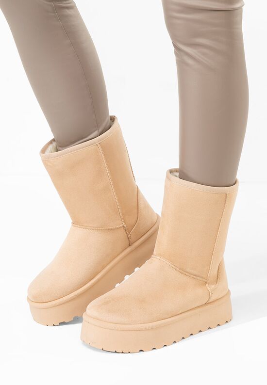 Μπότες τύπου UGG με πλατφόρμα Luisana μπεζ, Μέγεθος: 41- zapatos