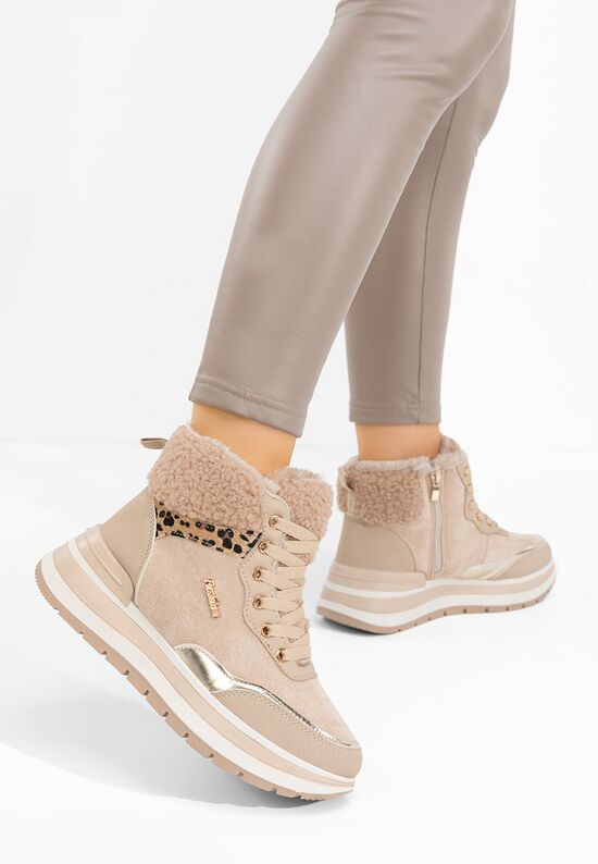 Sneakers αστραγαλου γυναικεια Lisaia χακι, Μέγεθος: 38- zapatos