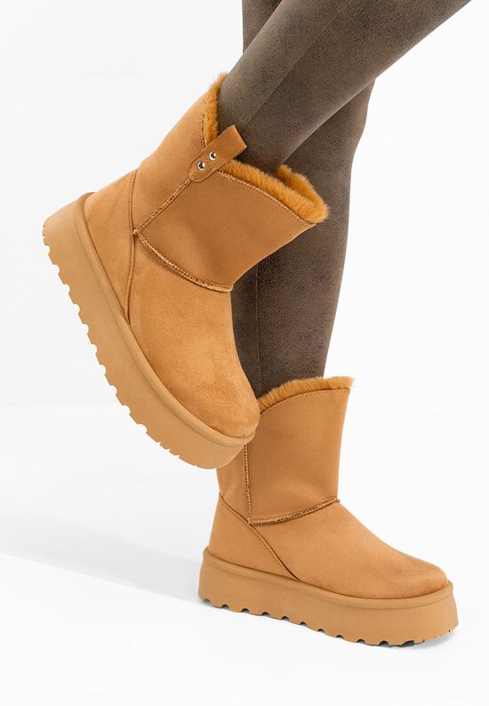 Μπότες τύπου UGG με πλατφόρμα Reika ταμπά, Μέγεθος: 36- zapatos
