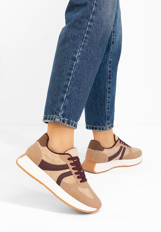 Sneakers γυναικεια Caragea καφε, Μέγεθος: 38- zapatos