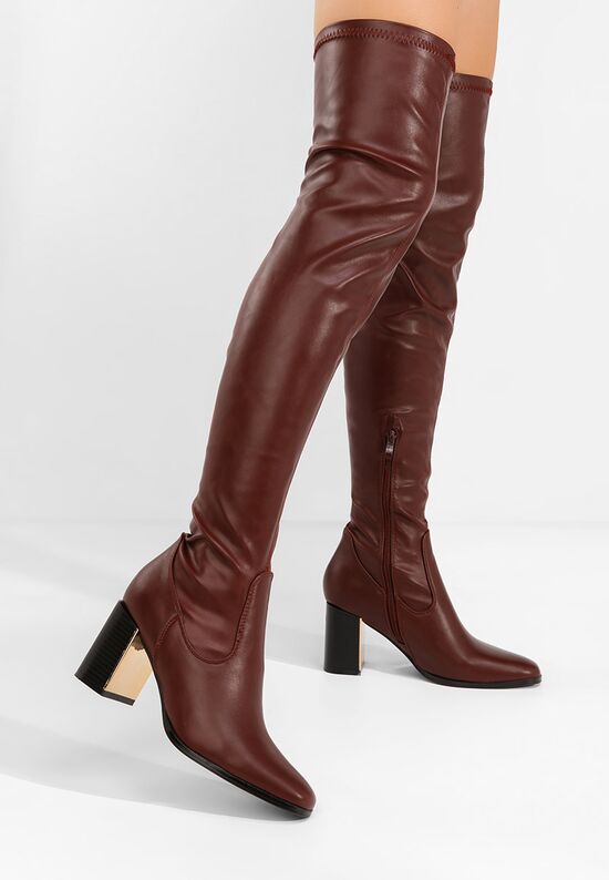 Ψηλές μπότες Jeanne μπορντό, Μέγεθος: 38- zapatos