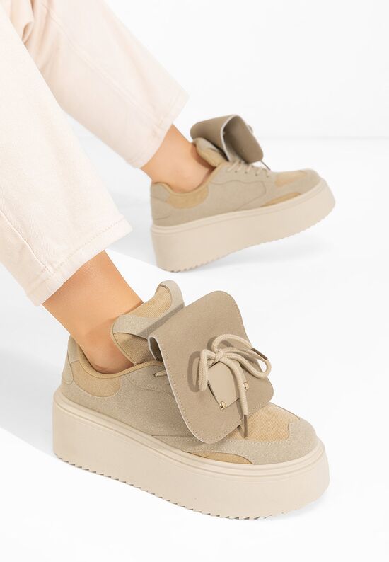 Sneakers με πλατφόρμα Oliveia χακι, Μέγεθος: 39- zapatos