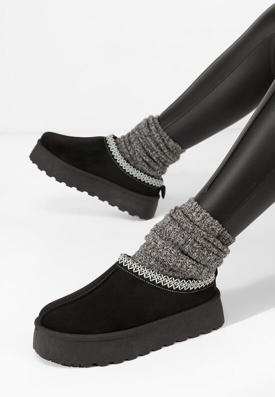 Παντόφλες με πλατφόρμα Esmie V5 μαύρα, Μέγεθος: 40- zapatos