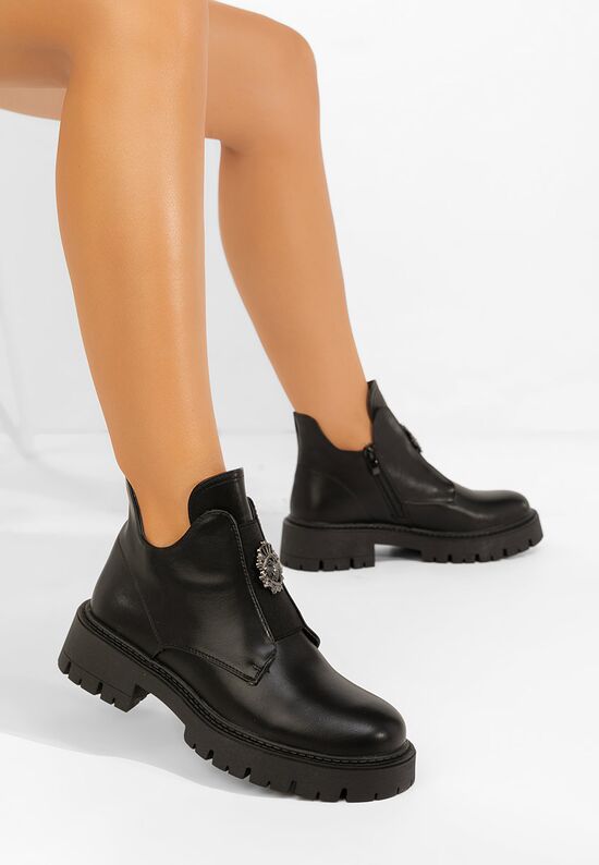 Γυναικεία μποτάκια Daviria Μαύρα, Μέγεθος: 40- zapatos