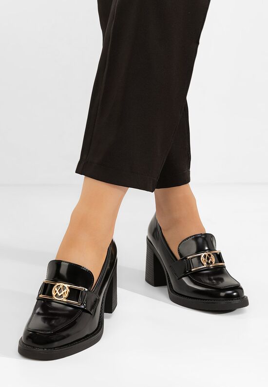 Loafers γυναικεια με τακουνι Selira μαύρα, Μέγεθος: 39- zapatos