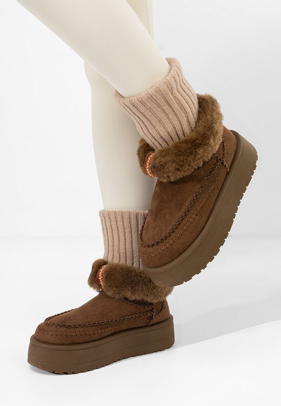 Μπότες τύπου UGG Sarida καφε, Μέγεθος: 41- zapatos