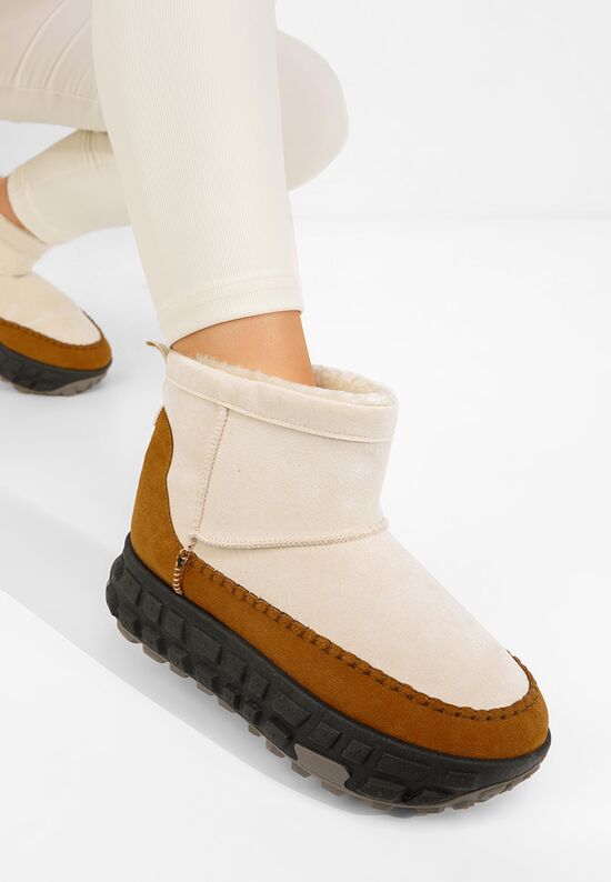 Mποτάκια πλατφόρμα Novela μπεζ, Μέγεθος: 41- zapatos