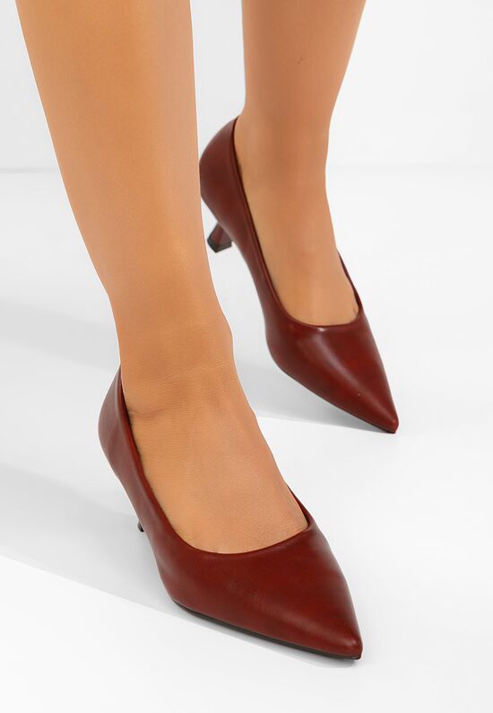 Γόβες με χαμηλό τακούνι Glimera μπορντό, Μέγεθος: 39- zapatos