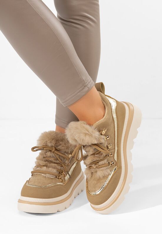 Χειμερινά sneakers γυναικεια Clavira χακι, Μέγεθος: 39- zapatos