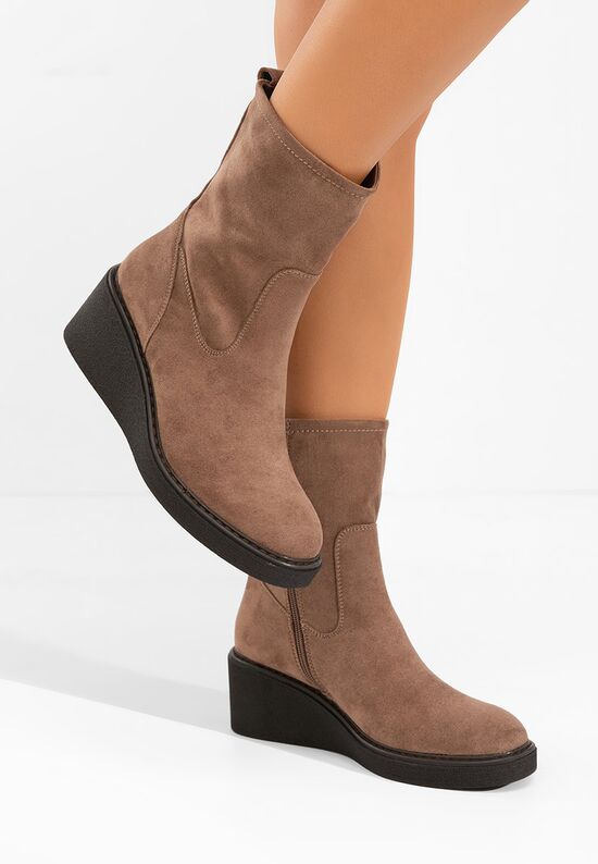 Μποτακια πλατφορμεσ Lysara καφε, Μέγεθος: 37- zapatos