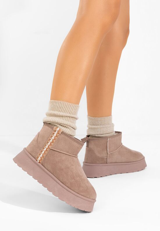 Mποτάκια πλατφόρμα Kristin χακι, Μέγεθος: 40- zapatos