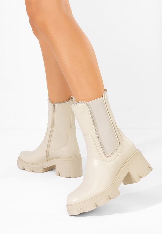 Γυναικεία Μποτάκια Justine μπεζ, Μέγεθος: 40- zapatos