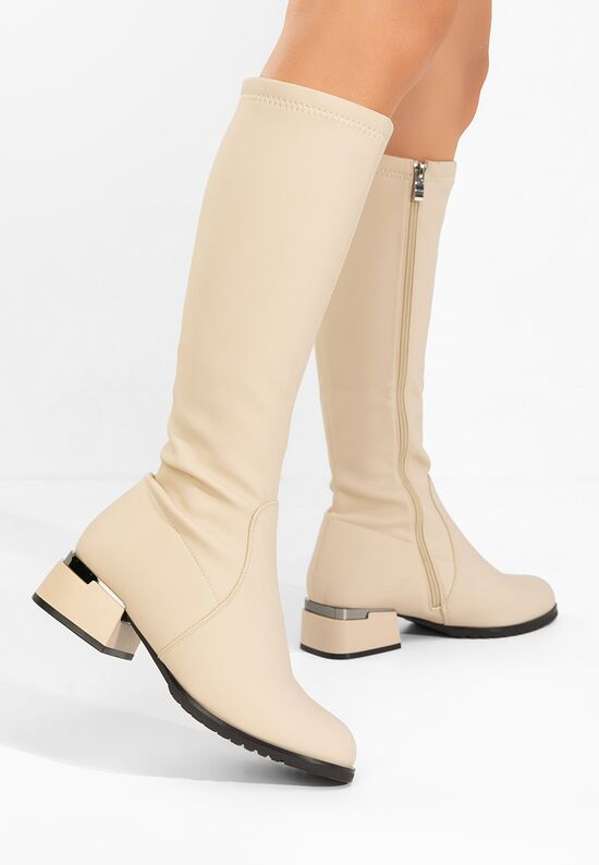 Γυναικείες Μπότες Delmara μπεζ, Μέγεθος: 38- zapatos