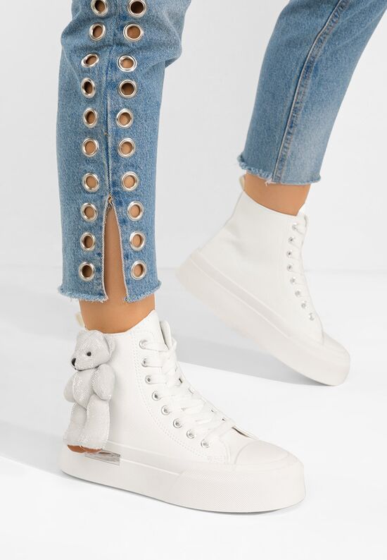 Γυναικεία sneakers αστραγάλο Alisea λευκά, Μέγεθος: 40- zapatos