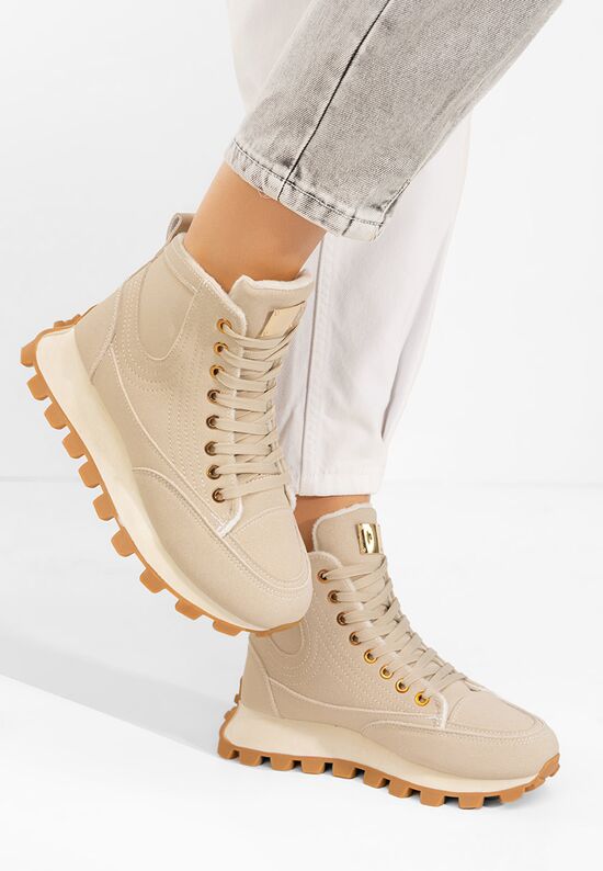 Sneakers γυναικεια Dorineia μπεζ, Μέγεθος: 41- zapatos