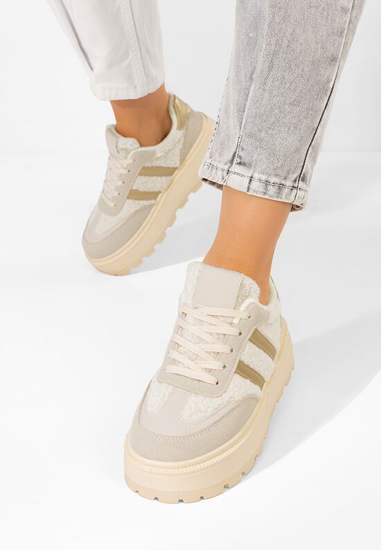 Sneakers με πλατφόρμα Janeia μπεζ, Μέγεθος: 40- zapatos