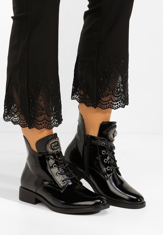 Γυναικεία μποτάκια Evelona Μαύρα, Μέγεθος: 38- zapatos