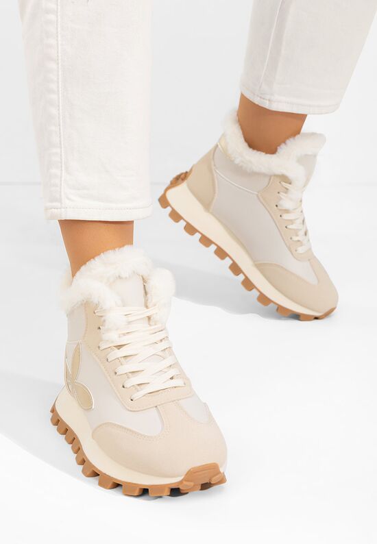 Χειμερινά sneakers γυναικεια Ozia μπεζ, Μέγεθος: 40- zapatos