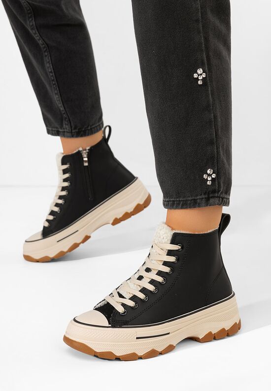 Γυναικεία sneakers αστραγάλο Raviana V7 μαύρα, Μέγεθος: 40- zapatos
