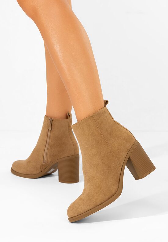 Μποτάκια με τακούνι Desirea ταμπά, Μέγεθος: 40- zapatos