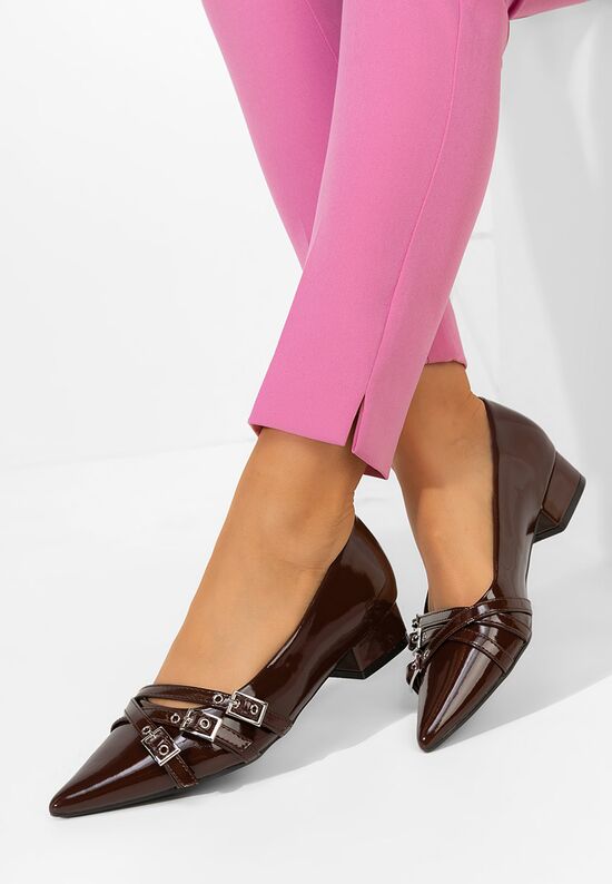 Γόβες με χαμηλό τακούνι Otisia καφε, Μέγεθος: 36- zapatos