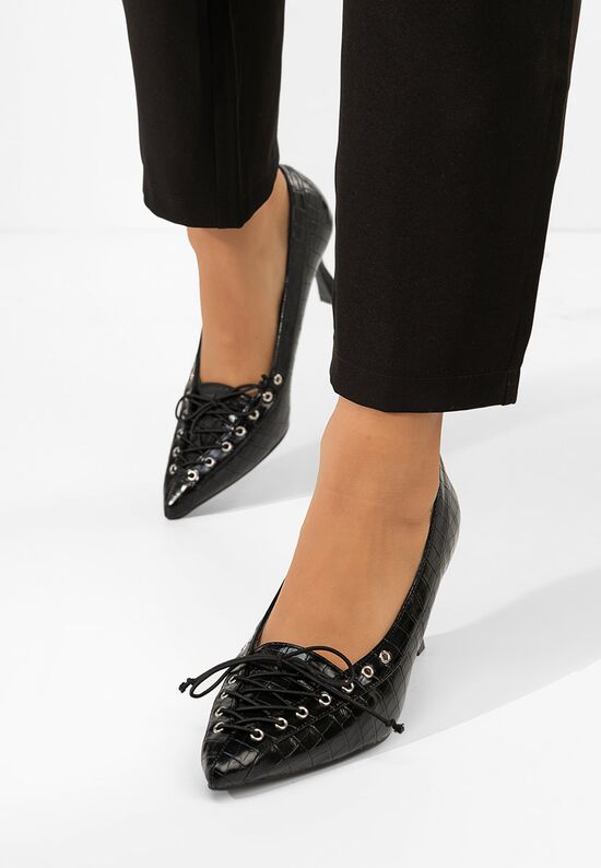 Γόβες στιλέτο Jasoria μαύρα, Μέγεθος: 38- zapatos