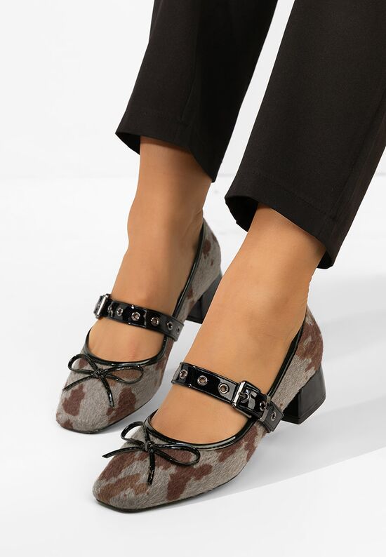 Γόβες με χαμηλό τακούνι Blivira γκρι, Μέγεθος: 39- zapatos