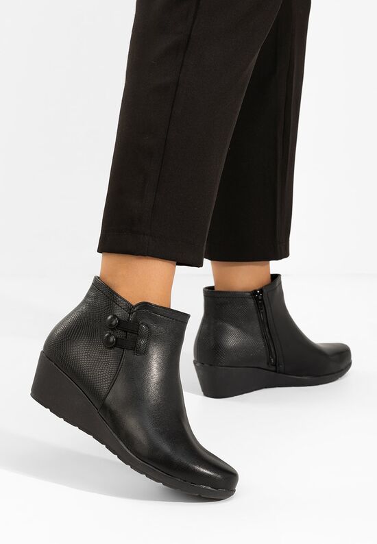 μποτακια πλατφορμεσ Renvira Μαύρα, Μέγεθος: 37- zapatos