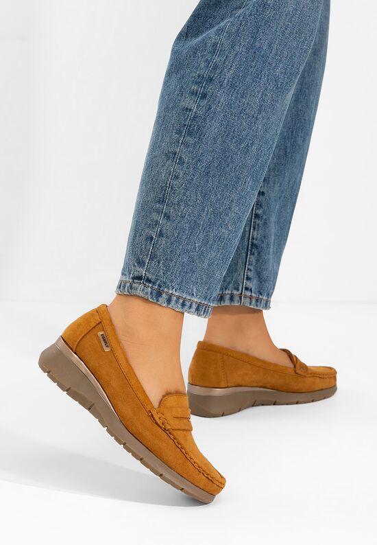 Μοκασίνια με πλατφόρμα Hazelia ταμπά, Μέγεθος: 37- zapatos