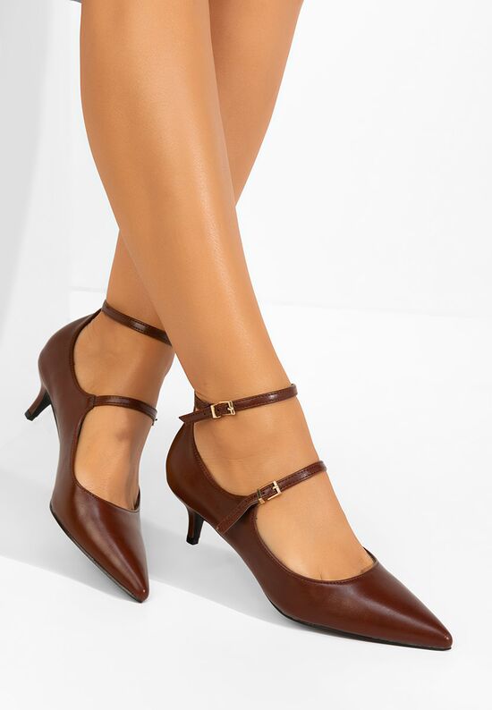 Γόβες με χαμηλό τακούνι Sarla μπορντό, Μέγεθος: 38- zapatos